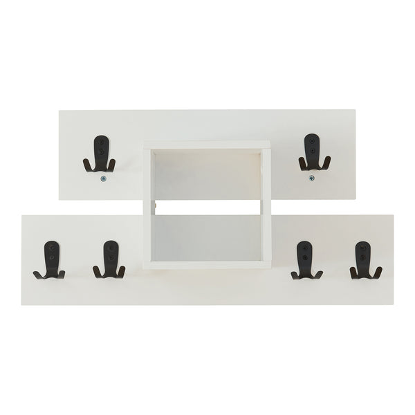 Wandkapstok Vänd 32x60x14 cm wit en zwart [en.casa]