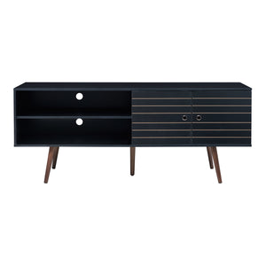 Tv meubel Vare 160x40x66 cm zwart en walnootkleurig [en.casa]