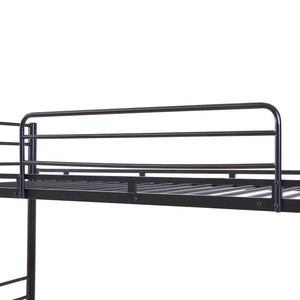 Lit superposé en métal Bevapis 90 x 200 cm noir [en.casa] 