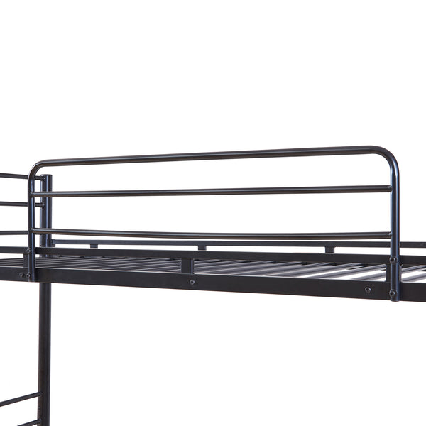 Lit superposé en métal Bevapis 90 x 200 cm noir [en.casa] 