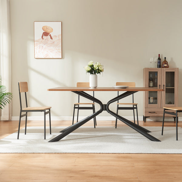Piétement de table Havosanlurg acier laqué 160 x 70 x 72 cm noir [en.casa]