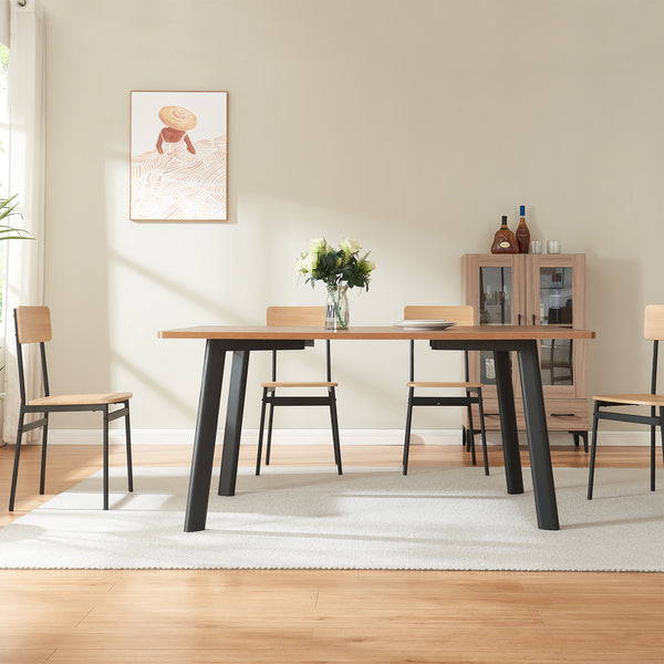 Lot de 4 pieds de table Hostang acier laqué 50 x 8 x 71 cm noir [en.casa]