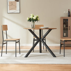 Piétement de table Viserinna acier 95 x 95 x 73 cm noir [en.casa]