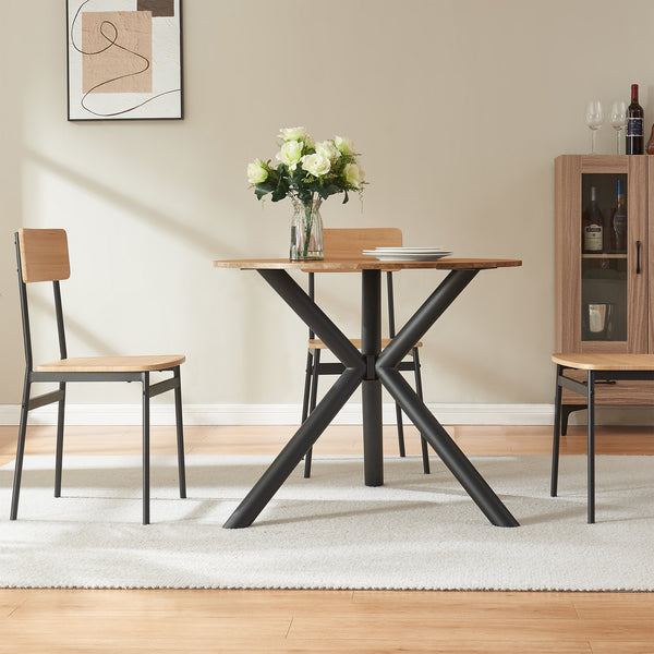 Piétement de table Viserinna acier 95 x 95 x 73 cm noir [en.casa]