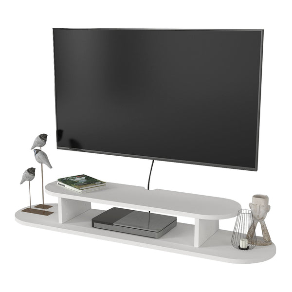 Meuble TV Targema mural 120 x 30 x 16 cm blanc [en.casa] 