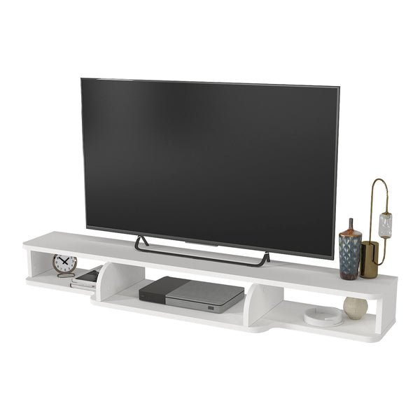 Meuble TV Aar mural 135 x 30 x 16 cm blanc [en.casa] 