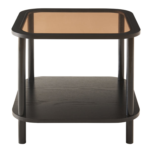 Salontafel Latama 51x51x45 cm zwart en brons [en.casa]