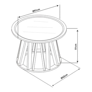 Bijzettafel Burgess 51xØ51 cm zwart en walnootkleurig [en.casa]