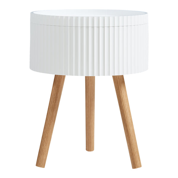 Table d'appoint Bongard avec compartiment de rangement 48 x 38 cm blanc [en.casa]