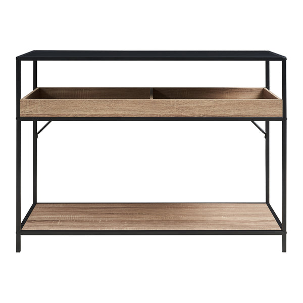 Consoletafel Belana 110x40x80 cm zwart en eikenkleurig [en.casa]