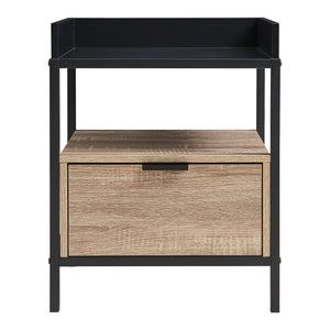Table de chevet Belana 51 x 40 x 35 cm noir / effet chêne [en.casa]