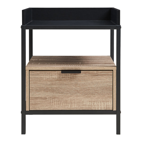 Table de chevet Belana 51 x 40 x 35 cm noir / effet chêne [en.casa]