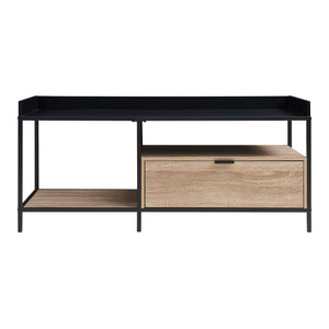 Meuble TV Belana 120 x 40 x 54 cm noir / effet effet chêne [en.casa] 