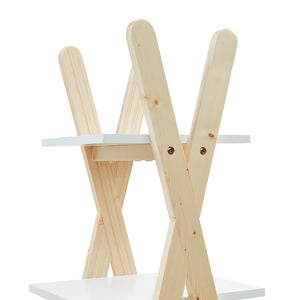 Kinderboekenkast Vanlilu 145x65x32 cm naturel en wit [en.casa]