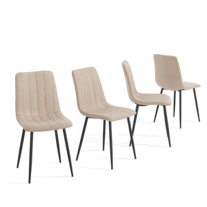 Ensemble de salle à manger Fitjar pour 4 personnes effet béton / marron clair [en.casa] 