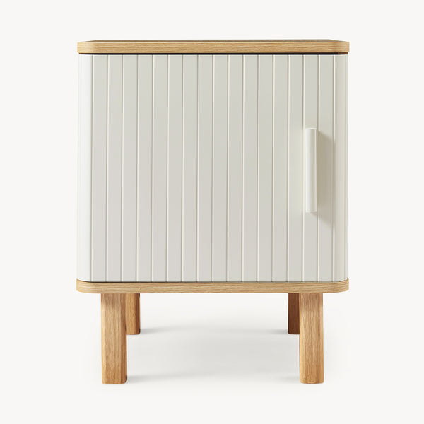 Nachtkast Ferrersp 50x40x40 cm eikenkleurig havermout en naturel [en.casa]