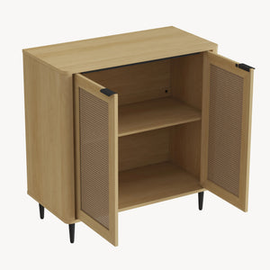 Commode Lukhomso 83x80x40 cm eikenkleurig en zwart [en.casa]