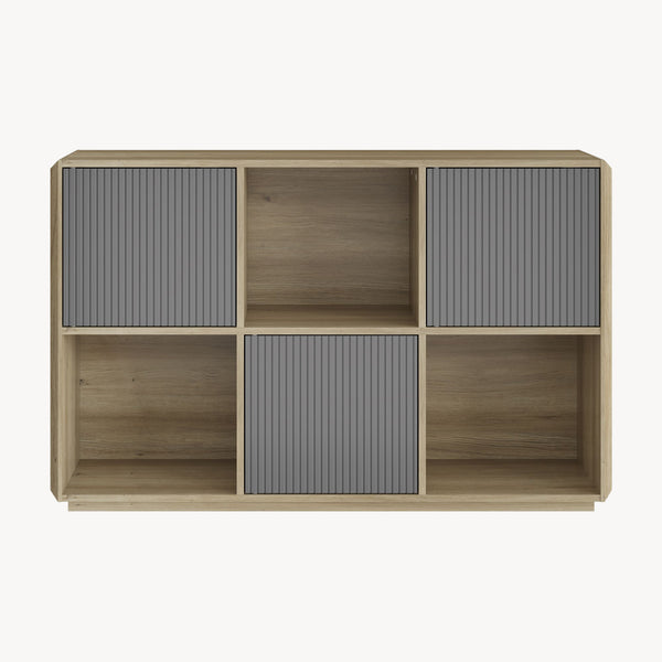 Buffet Trömi 75 x 120 x 30 cm effet chêne gris [en.casa]