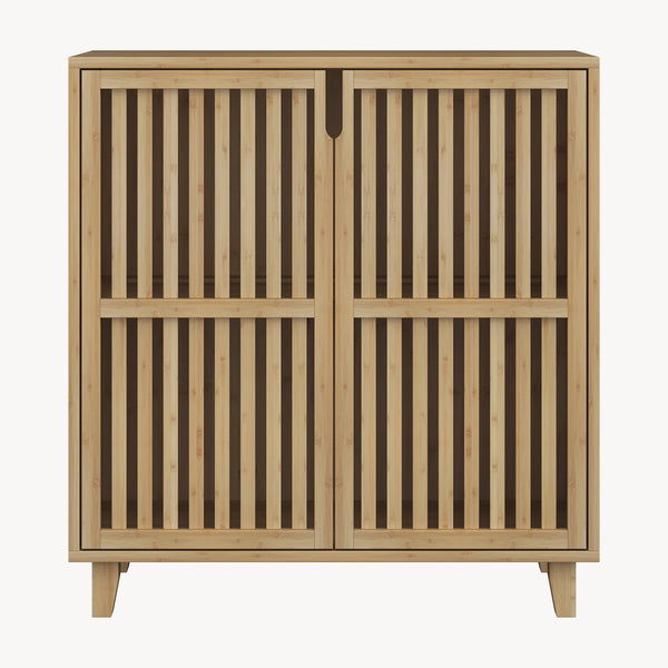 Commode Sirgerg bamboe 77x72x33 cm naturel [en.casa]