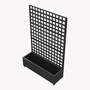 Cloison Toma avec bac à fleurs sur roulettes acier 190 x 82 x 38 cm noir casa.pro 