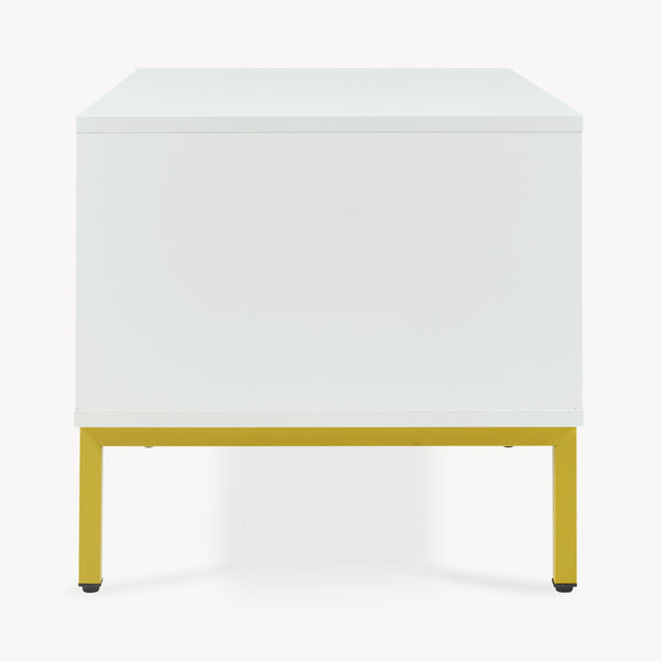 Salontafel Reyri 80x45x42 cm wit en goudkleurig [en.casa]