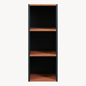 Boekenkast 'Trond' met 3 open vakken 80 x 30 x 23 cm Zwart/walnootlook