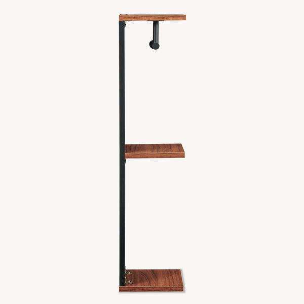 Toiletpapierhouder Trond 76x18x18 cm Zwart/Walnootlook [en.casa]