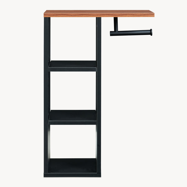 Porte-papier toilette Trond 60x40x16 cm Noir/Aspect noyer [en.casa]