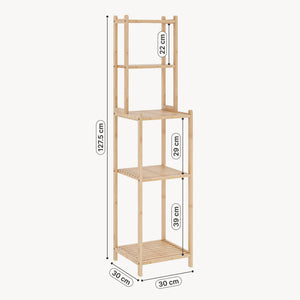 Badrek Anun 128x30x30 cm Bamboe Naturel [en.casa]