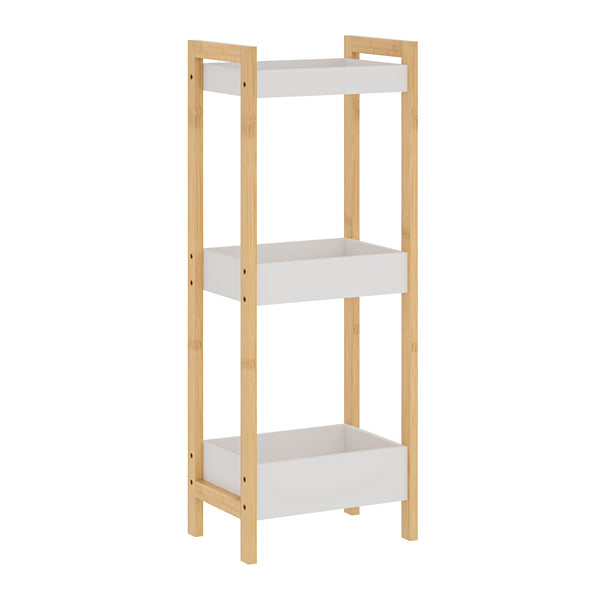 Badrek Anun met 3 niveaus 75x28x20 cm bamboe natuur/wit [en.casa]