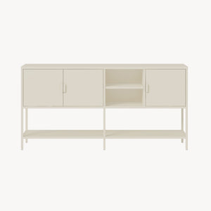 Buffet Kliri acier 160 x 40 x 80 cm blanc crème [en.casa]