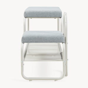 Banc à chaussures Jässaatka avec tabouret enfant 100 x 32 x 46 cm gris  [en.casa]