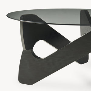 Table basse Reypio Ø70 x 35 cm noir / gris [en.casa]