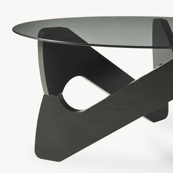 Table basse Reypio Ø70 x 35 cm noir / gris [en.casa]
