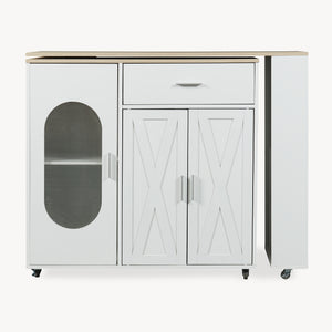 Table de bar extensible Kudebola 115 x 40 x 94 cm effet chêne / blanc [en.casa]