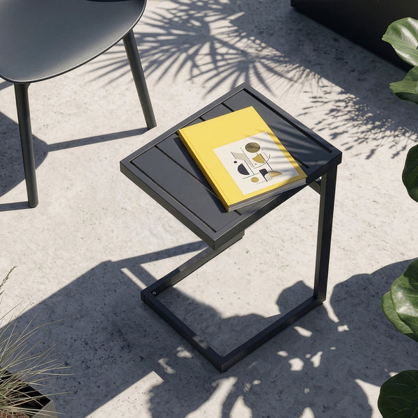 Table d'appoint d'extérieur Gaby acier 58x40x30 cm anthracite [casa.pro]