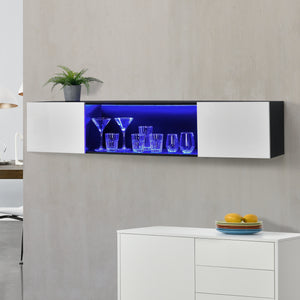 Zwevend kastje Thabong met LED verlichting 150x30x30 cm