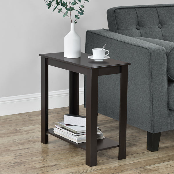 Bijzettafel Chur met plank MDF 60x30x61,3 cm donkerbruin