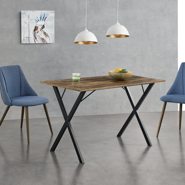 Table de Salle à Manger Arboga 120 x 60 x 75 cm Effet Bois Foncé Noir [en.casa]