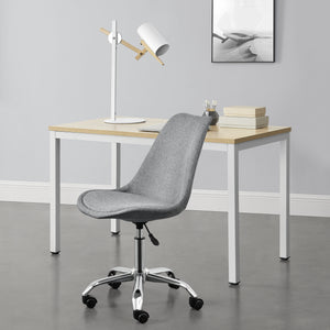 Bureaustoel Atherton op wielen 83-93x48x55 cm stof lichtgrijs