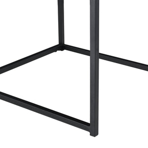 Lot de 3 Tables Basses Gigognes Stylées pour Salon Set de Meubles de Forme Cube de Tailles Différentes Acier MDF Noir Chêne [en.casa]