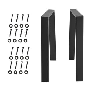 Set de 2 Pieds de Table Kraftisried DIY en Acier 55 - 70 x 72 cm Noir Mat [en.casa]