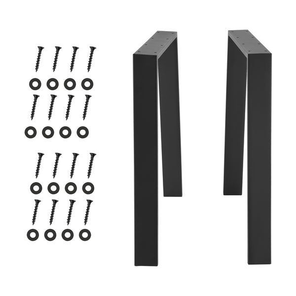 Set de 2 Pieds de Table Kraftisried DIY en Acier 55 - 70 x 72 cm Noir Mat [en.casa]