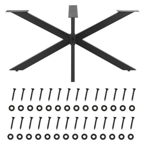 Pied de Table Oberau DIY avec Embouts de Protection 150 x 78 x 71 cm Noir Mat [en.casa]