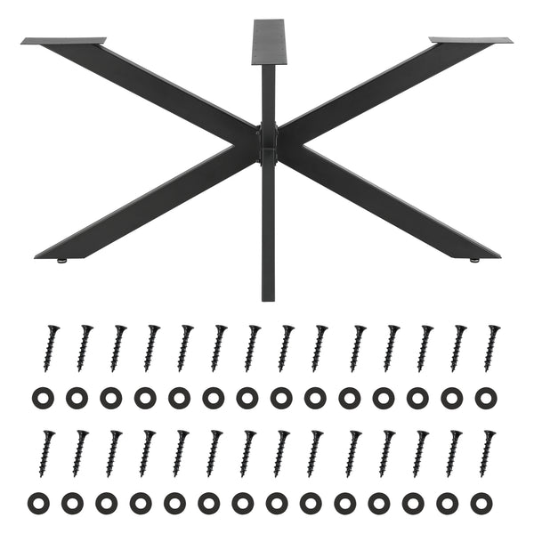 Pied de Table Oberau DIY avec Embouts de Protection 150 x 78 x 71 cm Noir Mat [en.casa]