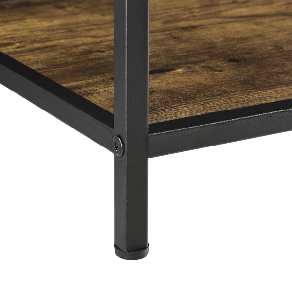 Bijzettafel Bjuv met lade 49x45x39 cm zwart en houtkleurig