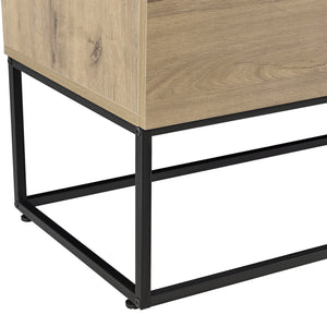 Ladekast Hylte commode 79x115x40 cm zwart en eikenkleurig
