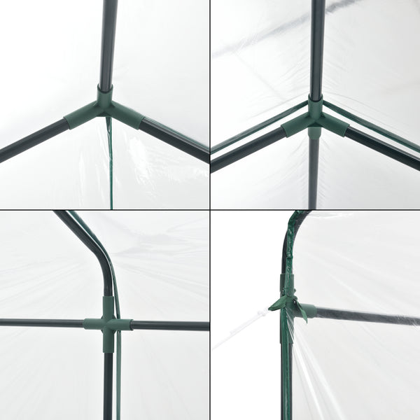 [en.casa] Tuinkas Grünau met 12 planken 200x200x220 cm transparant