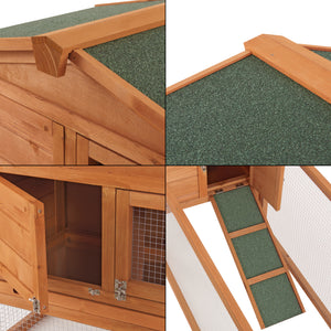 Clapier Oberursel à deux niveaux 68 x 156 x 52 cm sapin naturel