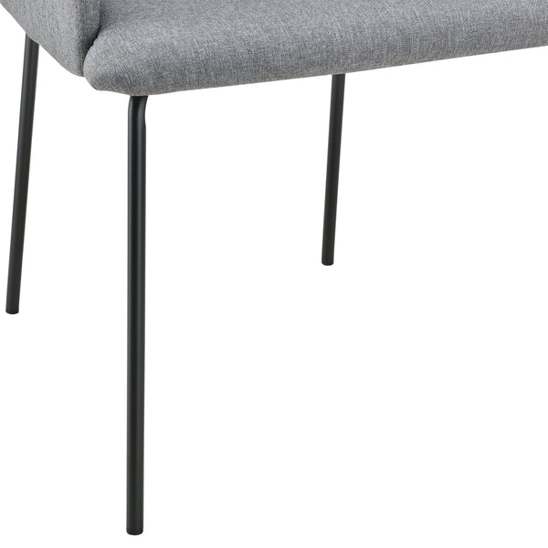 [en.casa] Fauteuil eetkamerstoel Krakau set van 2 donkergrijs zwart